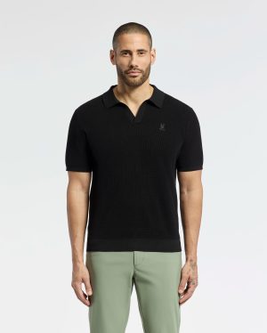 Mens leeton knit polo shirt