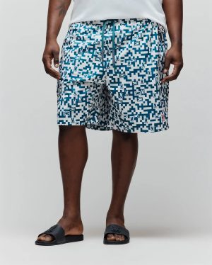 Mens big and tall josh all over bunny swim trunk 6"