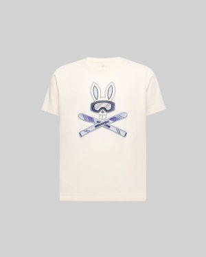 Kids indigo bunny graphic tee