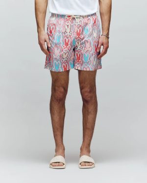 Mens chuck all over print lightweight swim trunk 6"