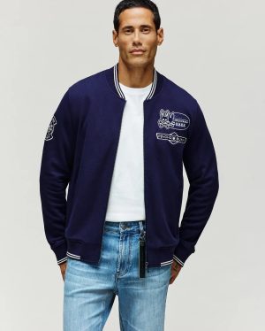 Mens desmond pique knit bomber