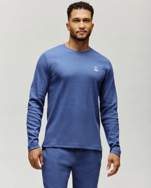 Mens noe waffle lounge long sleeve tee