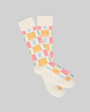Mens square bunny dress sock