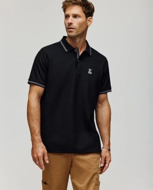 Mens hart pique polo shirt