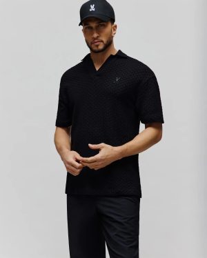 Mens garen knit polo