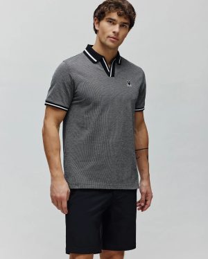 Josiah johnny collar jacquard polo