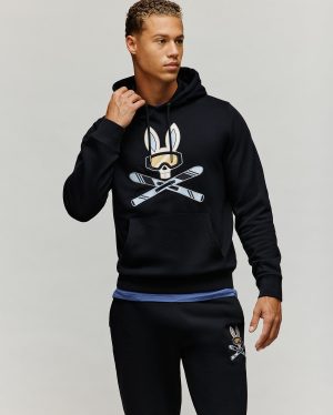 Mens indigo ski bunny hoodie