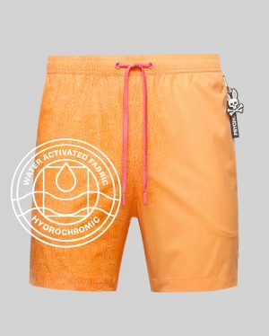 Mens samos hydrochromic printed swim trunk 6"